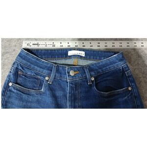 LOFT Modern Straight Leg Jeans Womens Size 25 Distressed Frayed Hem Dark‎ Wash